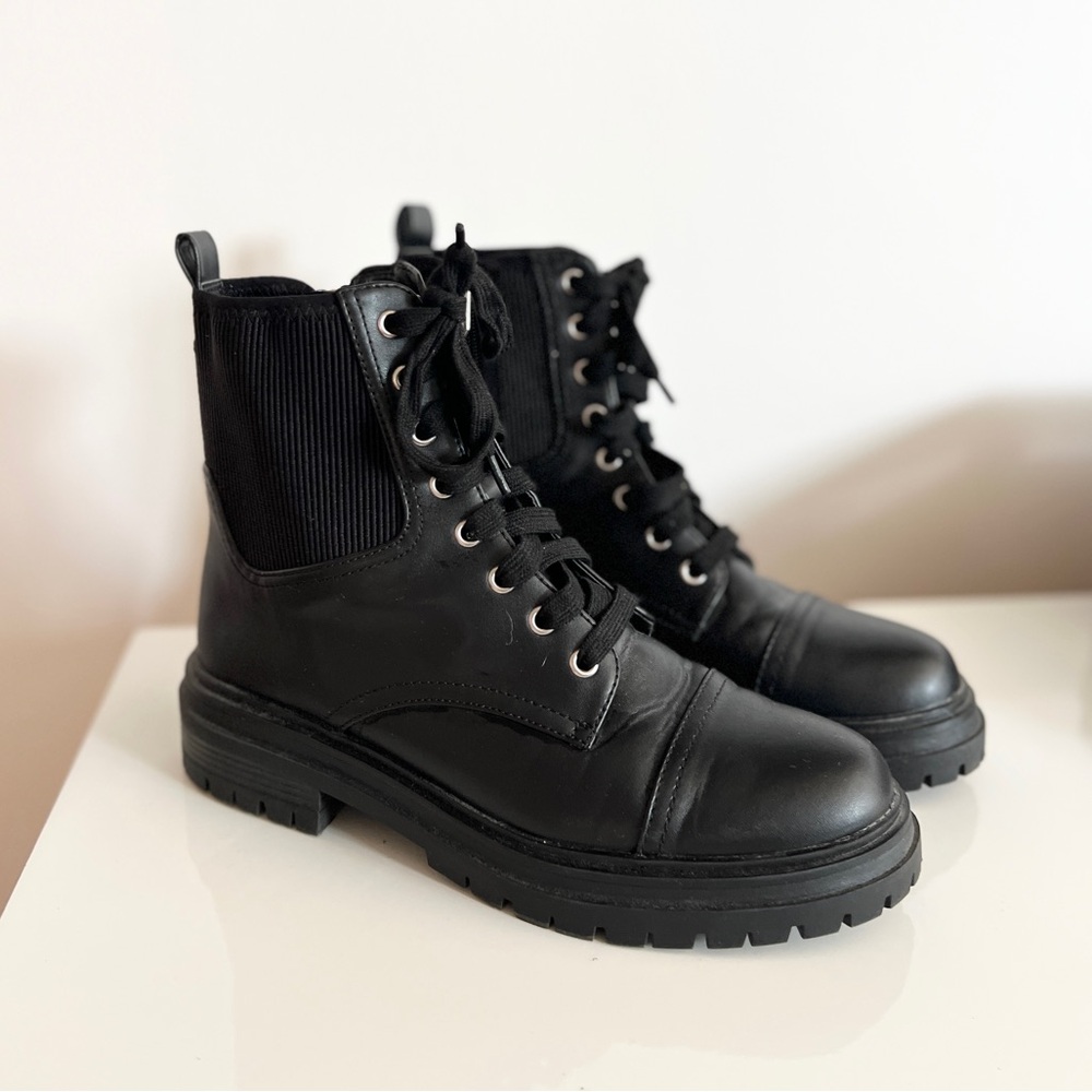 Sam Edelman Black Combat Boots Size 9